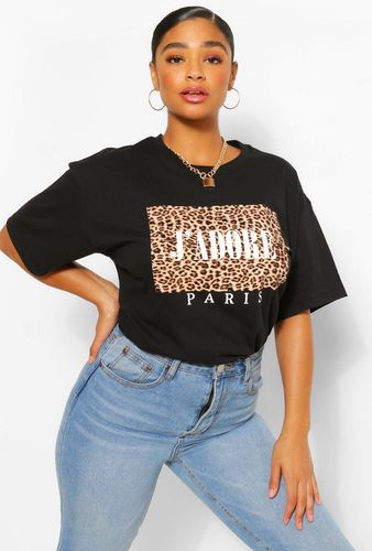 White Plus Leopard J'Adore Graphic T-Shirt - Black - 12