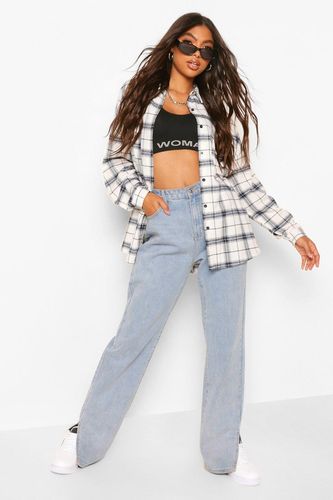 Tall Extreme Oversized Flannel Shirt - Blue - 2