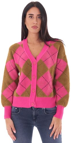 CARDIGAN WHITE WISE A ROMBI BICOLORE