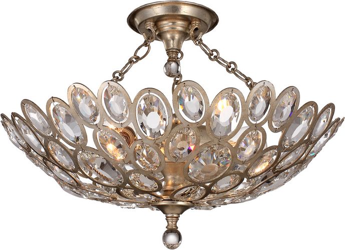 Crystorama 3-Light Sterling Semi Flush Mount