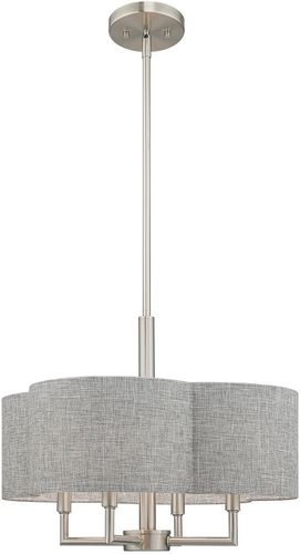 Livex Kalmar 4 Lt Brushed Nickel Pendant Chandelier