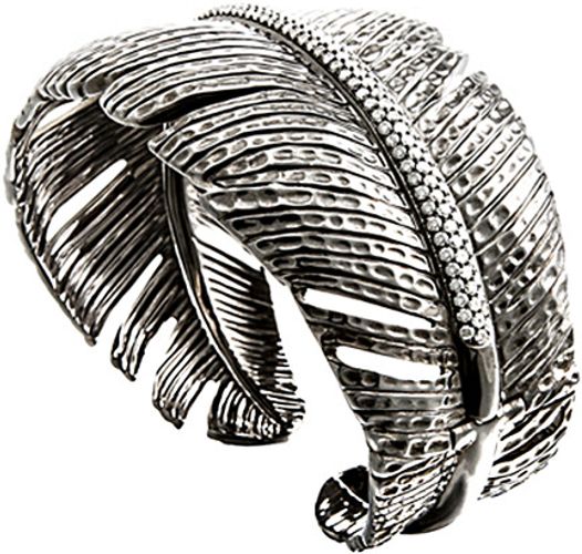 Michael Aram Feather Silver 2.00 ct. tw. Diamond Bracelet