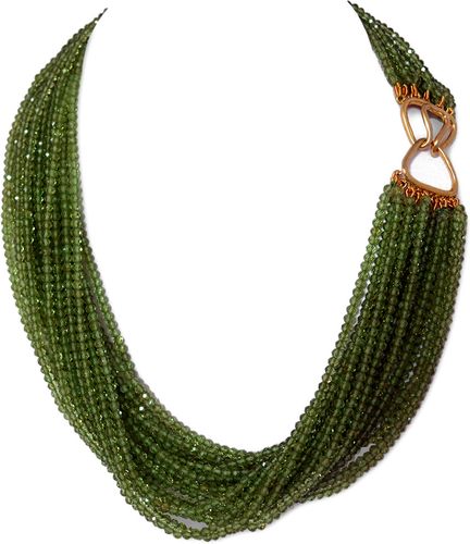 Arthur Marder Fine Jewelry Gold Over Silver Peridot Layered Necklace