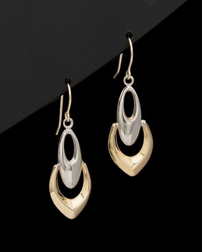 14K Italian Gold Two-Tone Drop Earrings