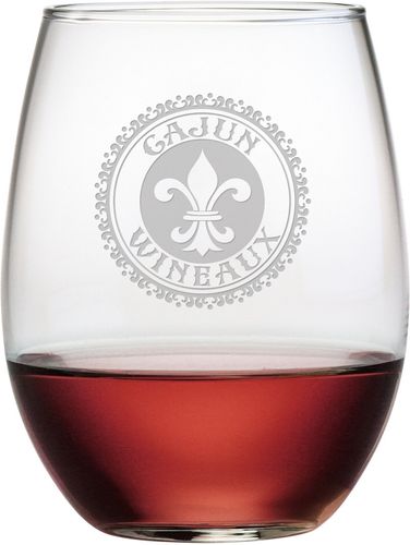 susquehanna Set of Four 21oz Cajun Wineaux Stemless Wine Glasses