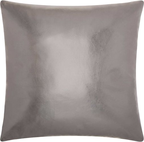 Nourison Mina Victory Couture Natural Hide Metallic Leather Throw Pillow