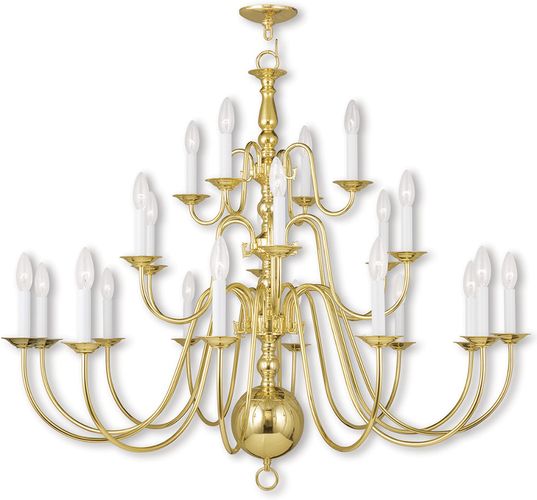 Livex Williamsburgh 22-Light Polished Brass Chandelier
