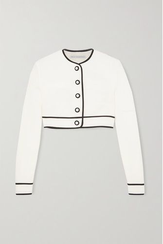 Justine Cropped Cloqué Jacket - White