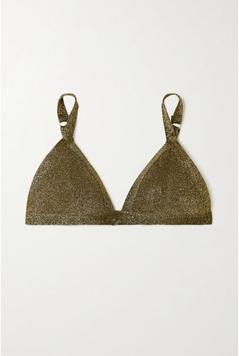 Uma Metallic Stretch-jersey Soft-cup Triangle Bra - Black