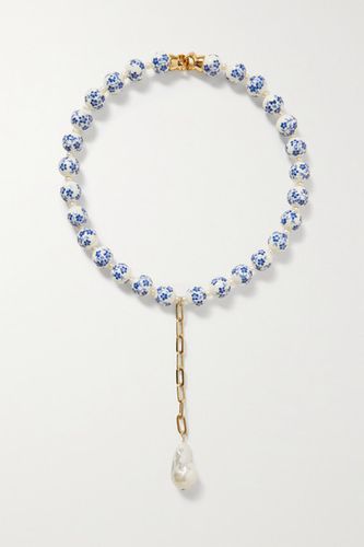Coté Gold-plated, Pearl And Bead Necklace - Blue