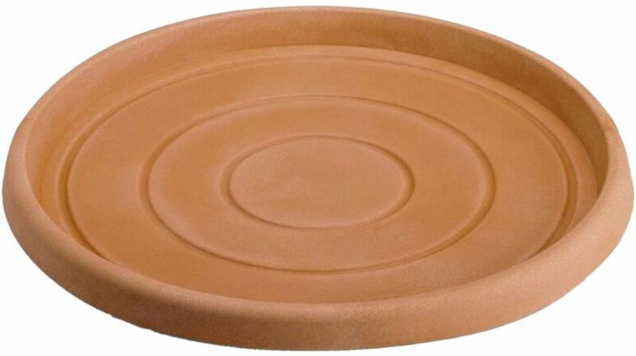 Sottovaso per vaso tondo in resina decorazione per fiori e piante 'Made in Italy' -ø 38,5 per vaso ø 65 cm / Terracotta