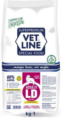 Cane, LD Less Dry Crocchette - Adulti Ld Agnello Taglia Piccola 1 Kg - Vet Line