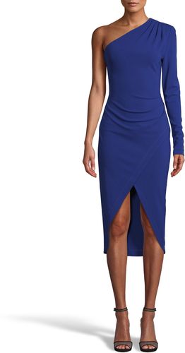 Nicole Miller Heavy Jersey One Shoulder Dress In Sapphire | Polyester/Viscose/Elastane | Size 14
