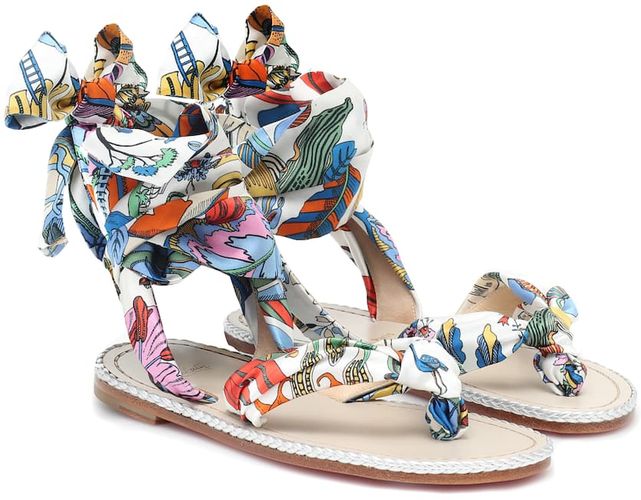 Spetsos silk and leather sandals