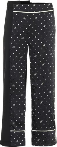 High-rise polka-dot stretch wool pants