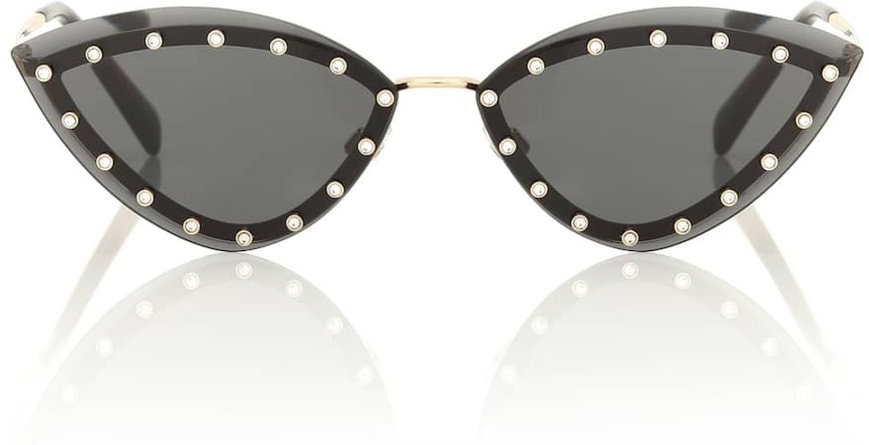 embellished triangular sunglasses