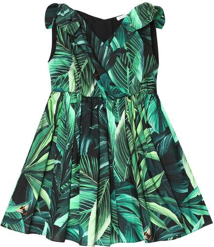 Printed cotton dress and bloomers set