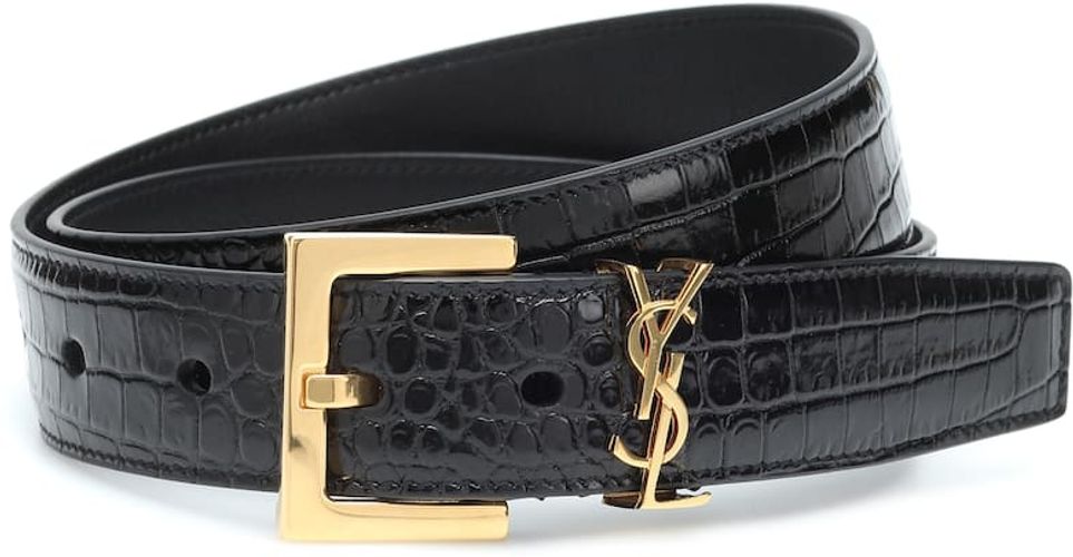Monogram leather belt