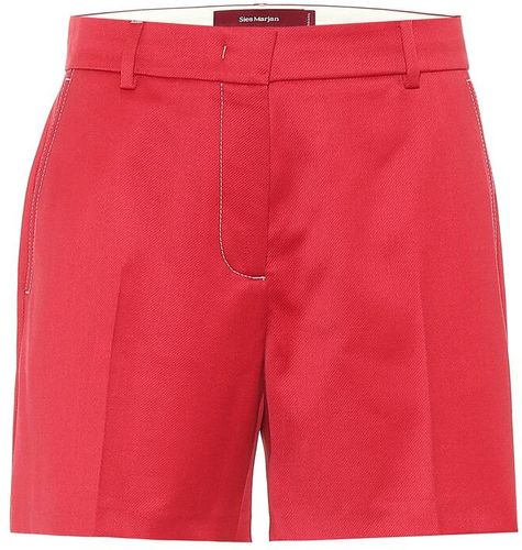 Sienna wool-twill shorts