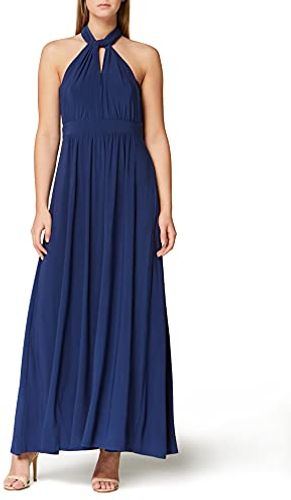 Marchio Amazon - TRUTH & FABLE Maxi Dress Halter Donna, Blu (Medival Blue), 42, Label: S