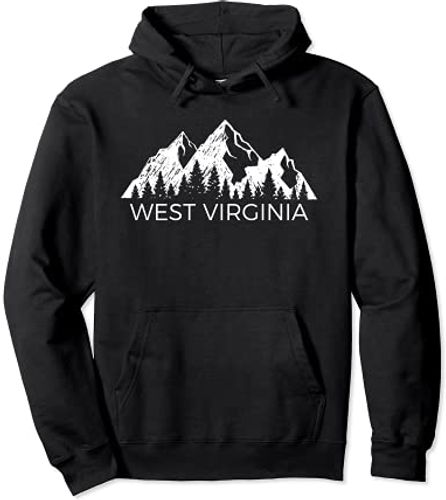 West Virginia Felpa Uomo Donna | West Virginia Mountain Felpa con Cappuccio