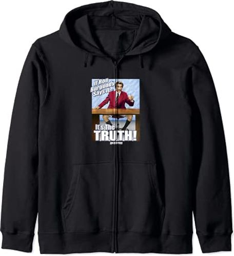 If Ron Burgundy Says It It's The Truth Portrait Felpa con Cappuccio