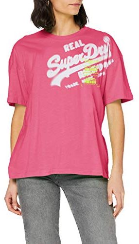 Super 5 Deconstruct Tee T-Shirt, Neon Pink, 8 Donna