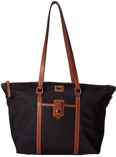 Camden Large Zip Tote (Black/Dark Chocolate Trim) Tote Handbags