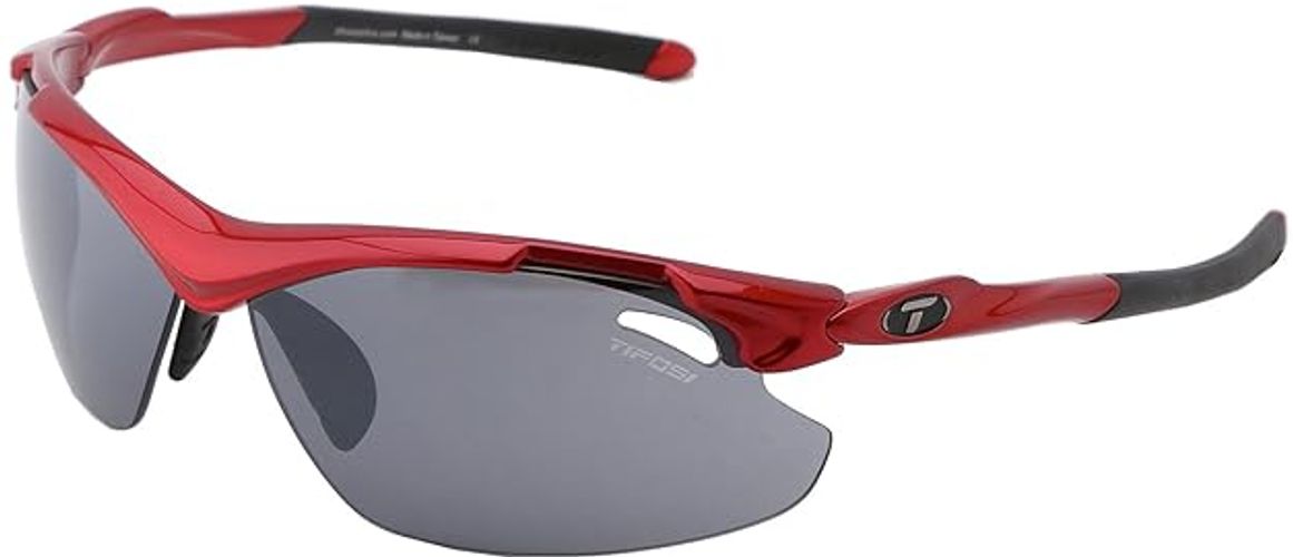 Tyrant 2.0 Interchangeable (Metallic Red/Smoke/AC Red/Clear Lens) Athletic Performance Sport Sunglasses