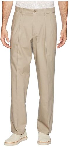 Relaxed Fit Signature Khaki Lux Cotton Stretch Pants D4 - Pleated (Timber Wolf) Men's Casual Pants