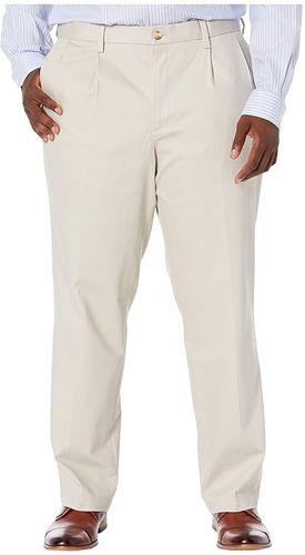 Big Tall Classic Fit Signature Khaki Lux Cotton Stretch Pants - Pleated (Cloud) Men's Casual Pants