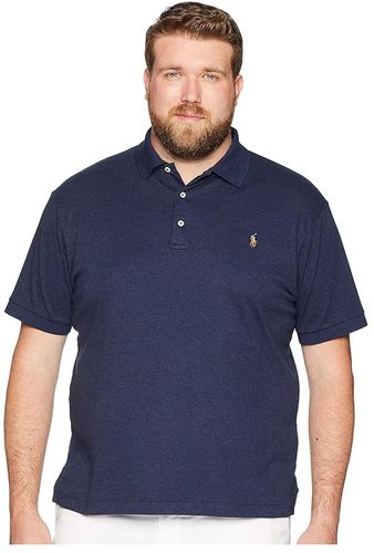 Big Tall Soft Cotton Polo (Spring Navy Heather) Men's Clothing