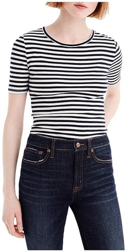Slim Perfect T-Shirt in Stripe (Navy/Ivory) Women's Clothing