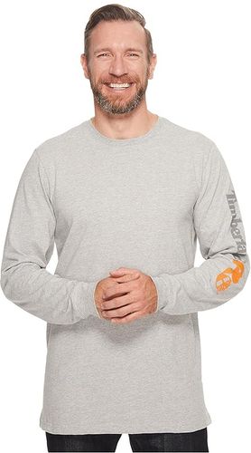 Base Plate Blended Long Sleeve T-Shirt with Logo (Light Heather Grey) Men's Clothing