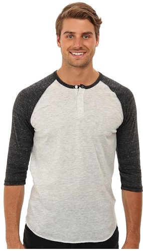 3/4 Raglan Henley (Eco Oatmeal/Eco Black) Men's Long Sleeve Pullover