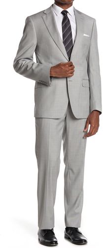 Calvin Klein Light Grey Solid Wool Blend Two Button Notch Lapel Suit at Nordstrom Rack