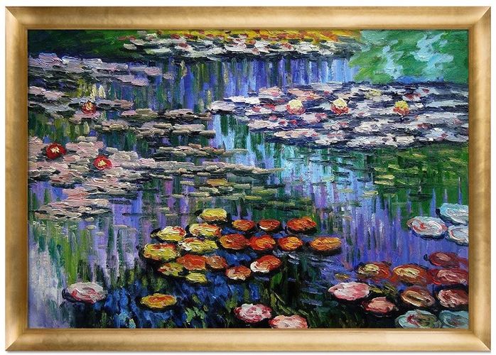Overstock Art Water Lilies (pink) - Framed Oil Reproduction of an Original Painting by Claude Monet at Nordstrom Rack