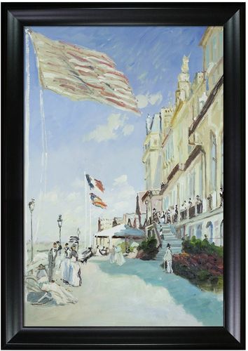 Overstock Art The Hotel des Roches Noires at Trouville Framed Oil Painting by Claude Monet at Nordstrom Rack