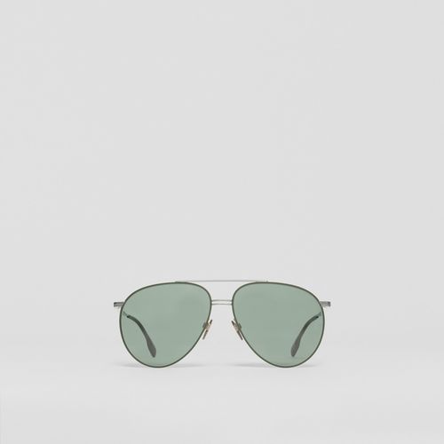 Top Bar Detail Pilot Sunglasses, Green