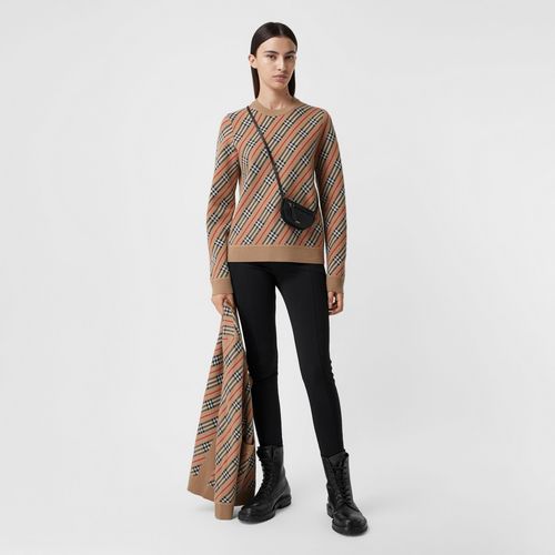 Stripe Merino Wool Blend Sweater, Size: XXL, Camel