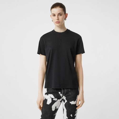 Monogram Motif Cotton T-shirt, Size: XS, Black