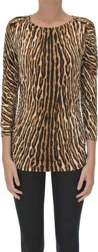 Top in jersey stampa animalier