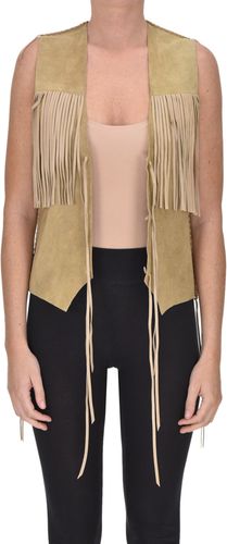 Gilet in suede con frange