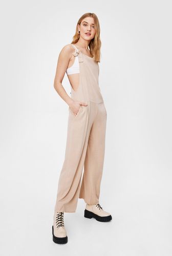 Strappy Tie Waist Wide Leg Jumpsuit - Camel