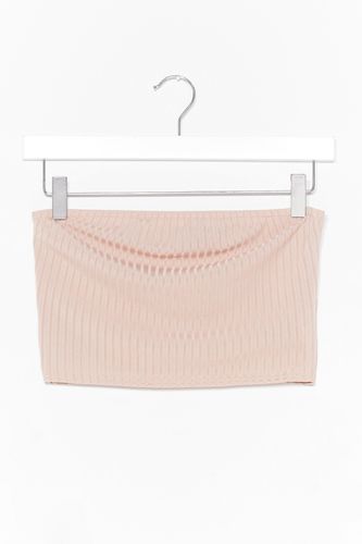 Keep Rib Simple Bandeau Crop Top - Stone