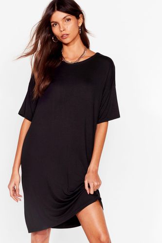 Loose Fit Midi T-Shirt Dress - Black