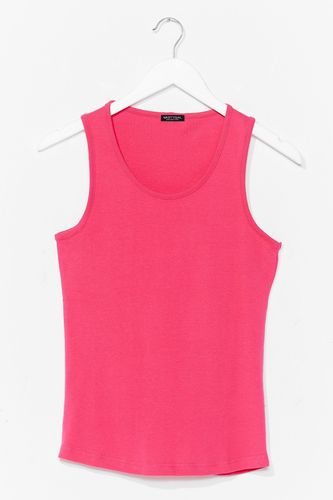 Jersey Scoop Neck Tank Top - Fuchsia