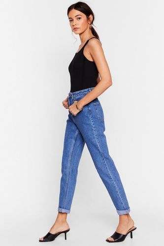 Are You Up To It High-Waisted Mom Jeans - Mid Blue