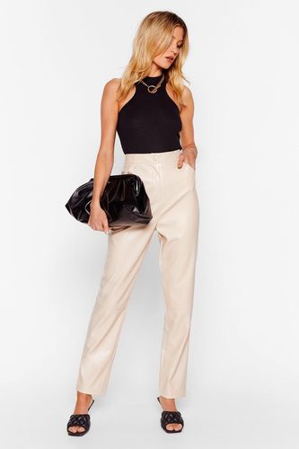 Faux Leather Miss a Thing Tapered Pants - Ecru