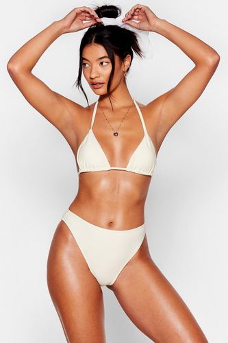 Adios Beaches High-Waisted Bikini Bottoms - Cream